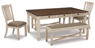 Ashley Furniture Bolanburg dining room set with a wooden table and matching chairs, stylish and perfect for modern dining spaces.
