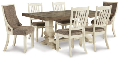 Ashley Furniture Bolanburg dining room set with wooden table and matching chairs, modern design for contemporary dining spaces.