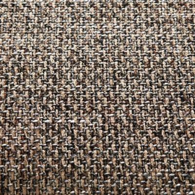 Close-up of Ashley Furniture Bolanburg dining set fabric detail, showing upholstered chairs with textured fabric and stitching.