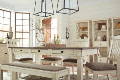 Ashley Furniture Bolanburg Dining Table with wooden top and sturdy legs, ideal for family and formal dining rooms.