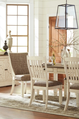 Ashley Furniture Bolanburg dining table with a dark wood finish, featuring a rectangular surface and sturdy legs for home dining.