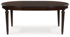 Ashley Furniture Lavinton dining room set with rectangular table, six upholstered chairs, and leaf extension in a modern dining room setting.