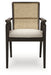 Ashley Furniture Galliden dining room set with a table and matching chairs, shown from a front head-on perspective.