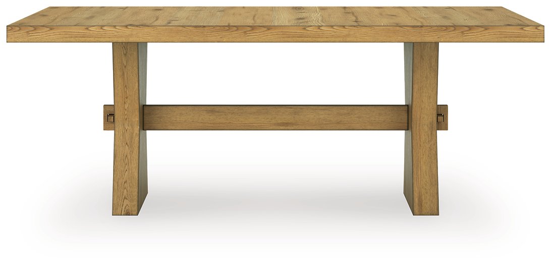 Ashley Furniture Galliden dining room set with a table and chairs, shown from the back in this image.