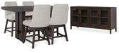 Ashley Furniture dining room set with a wooden table and matching chairs, featuring a classic design for elegant dining spaces.