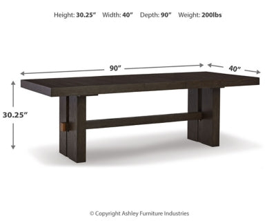 Ashley Furniture Burkhaus dining room set with a wooden table and matching chairs, ideal for a stylish dining space.