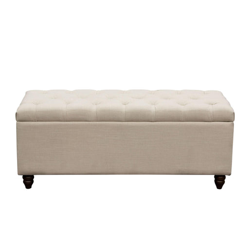 Park Ave Tufted Lift-Top Storage Trunk by Diamond Sofa - Desert Sand Linen image