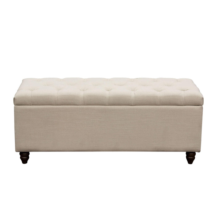 Park Ave Tufted Lift-Top Storage Trunk by Diamond Sofa - Desert Sand Linen image