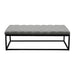 Mateo Black Powder Coat Metal Large Linen Tufted Bench by Diamond Sofa - Grey image