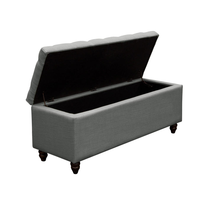 Park Ave Tufted Lift-Top Storage Trunk by Diamond Sofa - Grey Linen