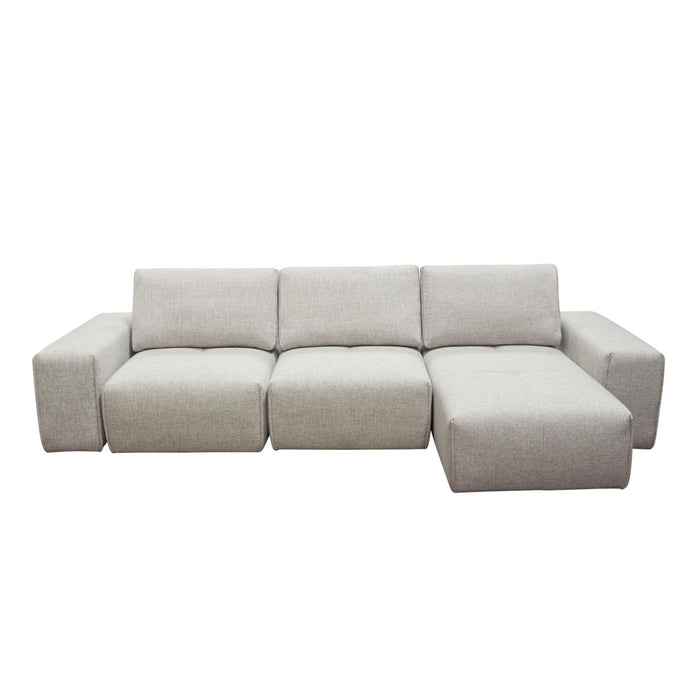 Jazz Modular 3-Seater Chaise Sectional with Adjustable Backrests in Light Brown Fabric by Diamond Sofa image