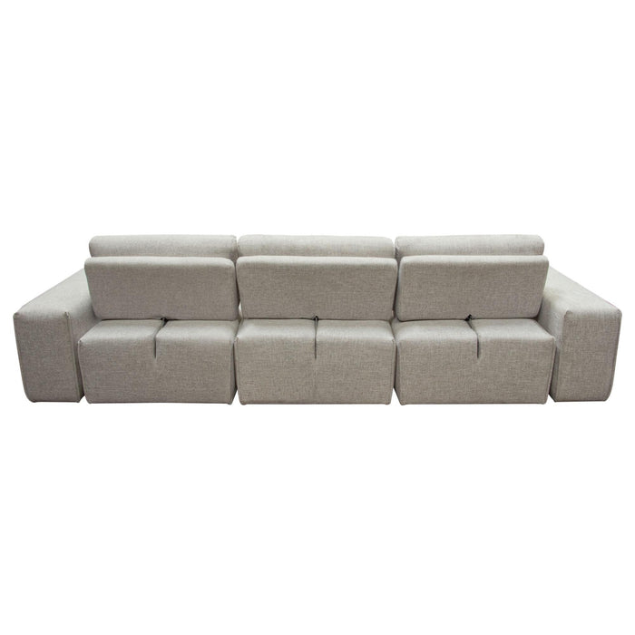 Jazz Modular 3-Seater Chaise Sectional with Adjustable Backrests in Light Brown Fabric by Diamond Sofa