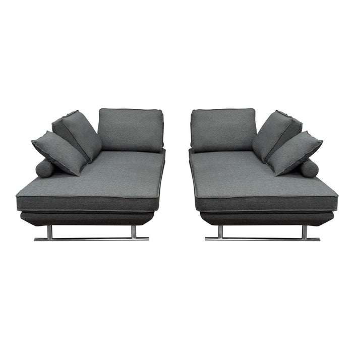 Dolce 2PC Lounge Seating Platforms with Moveable Backrest Supports by Diamond Sofa - Grey Fabric