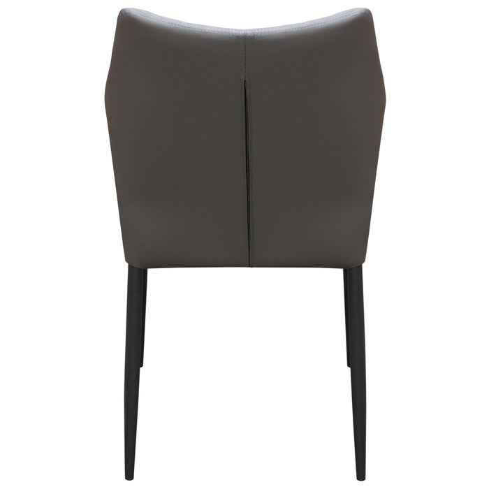 Milo 4-Pack Dining Chairs in Grey Diamond Tufted Leatherette with Black Powder Coat Legs by Diamond Sofa