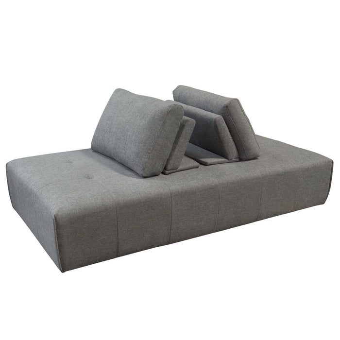 Cloud Lounge Seating Platform with Moveable Backrest Supports in Space Grey Fabric by Diamond Sofa