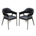 Adele Set of Two Dining/Accent Chairs in Black Leatherette w/ Brushed Stainless Steel Leg by Diamond Sofa image