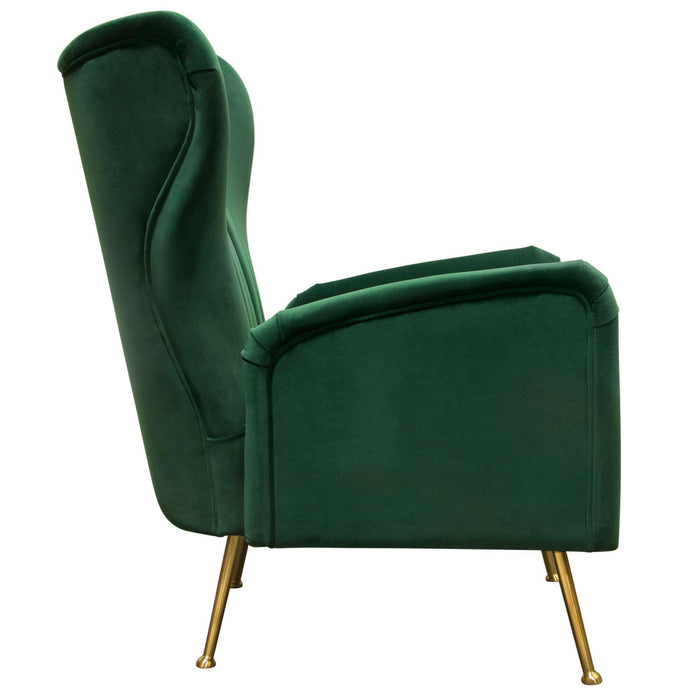 Ava Chair in Emerald Green Velvet w/ Gold Leg by Diamond Sofa