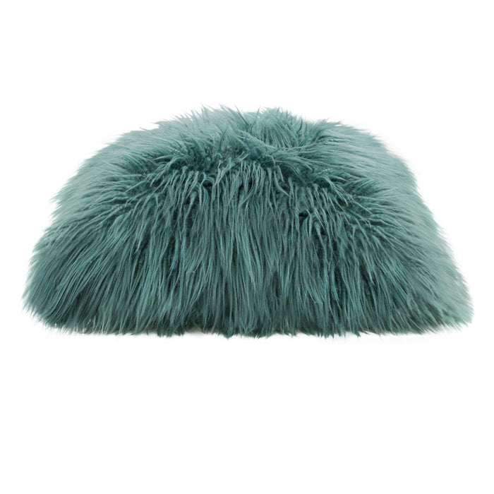 18" Square Accent Pillow by Diamond Sofa in Teal Dual-Sided Faux Fur