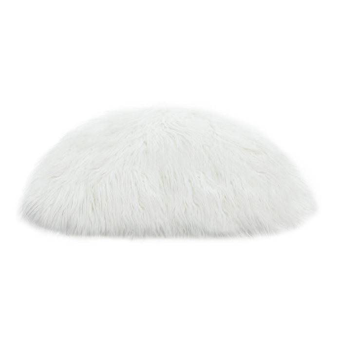 18" Square Accent Pillow by Diamond Sofa in White Dual-Sided Faux Fur