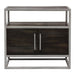 Empire 2-Door End Table in Dark Brown Veneer w/ Hand brushed Silver Metal Frame by Diamond Sofa image