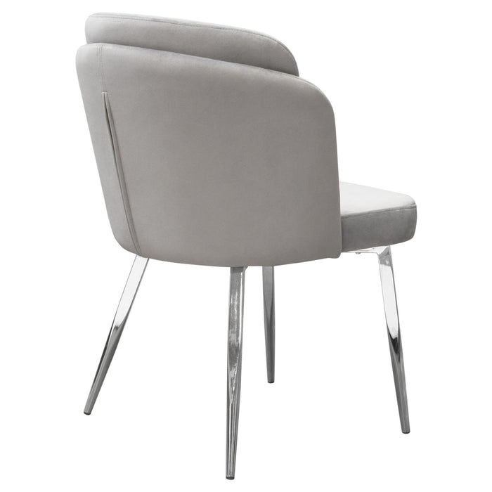 Grace Set of (2) Dining Chairs in Grey Velvet w/ Chrome Legs by Diamond Sofa