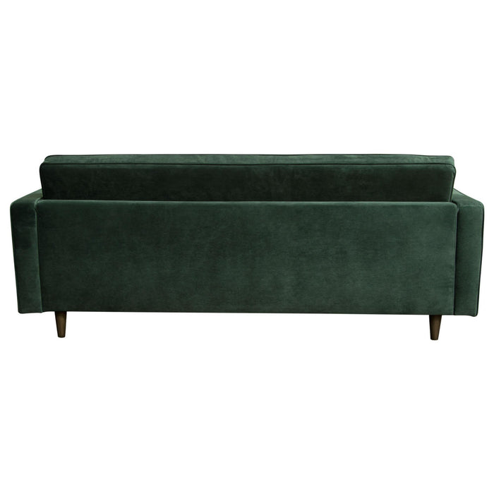 Juniper Tufted Sofa in Hunter Green Velvet with (2) Bolster Pillows by Diamond Sofa