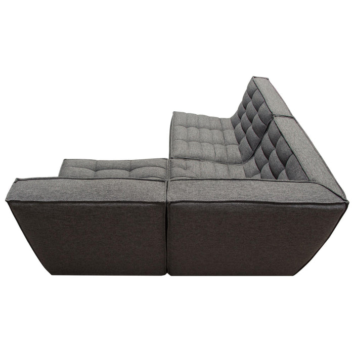 Marshall 3PC Corner Modular Sectional w/ Scooped Seat in Grey Fabric by Diamond Sofa