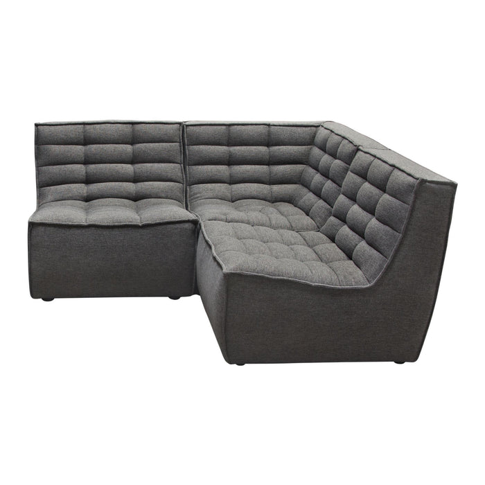 Marshall 5PC Corner Modular Sectional w/ Scooped Seat in Grey Fabric by Diamond Sofa