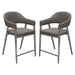 Adele Set of Two Counter Height Chairs in Grey Leatherette w/ Brushed Stainless Steel Leg by Diamond Sofa image