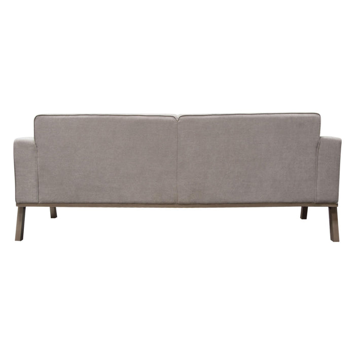 Blair Sofa in Grey Fabric with Curved Wood Leg Detail by Diamond Sofa