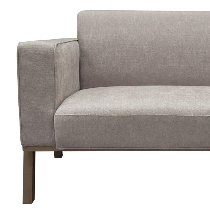 Blair Sofa in Grey Fabric with Curved Wood Leg Detail by Diamond Sofa