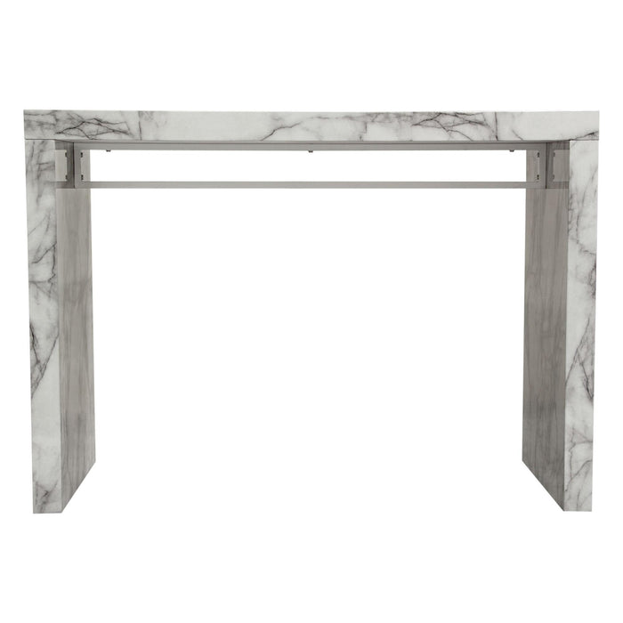 Icon Faux Marble Waterfall Bar Height Table by Diamond Sofa