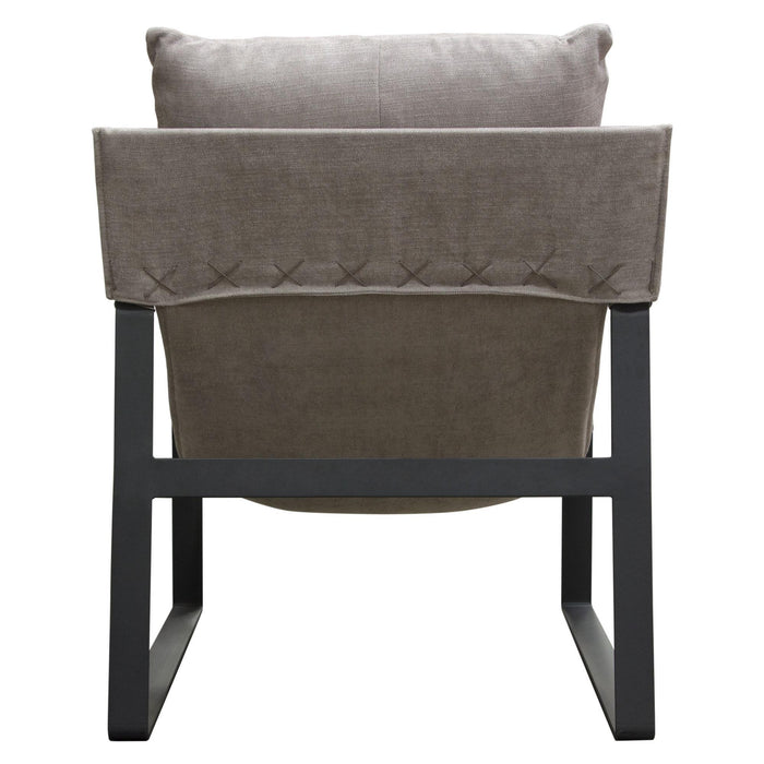 Miller Sling Accent Chair in Grey Fabric w/ Black Powder Coated Metal Frame by Diamond Sofa