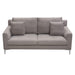 Seattle Loose Back Loveseat in Grey Polyester Fabric w/ Polished Silver Metal Leg by Diamond Sofa image