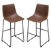 Theo Set of (2) Bar Height Chairs in Chocolate Leatherette w/ Black Metal Base by Diamond Sofa image