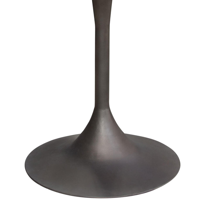 Beckham 30" Round Dining Table w/ Solid Mango Wood Top in Grey Finish w/ Gun Metal Base by Diamond Sofa