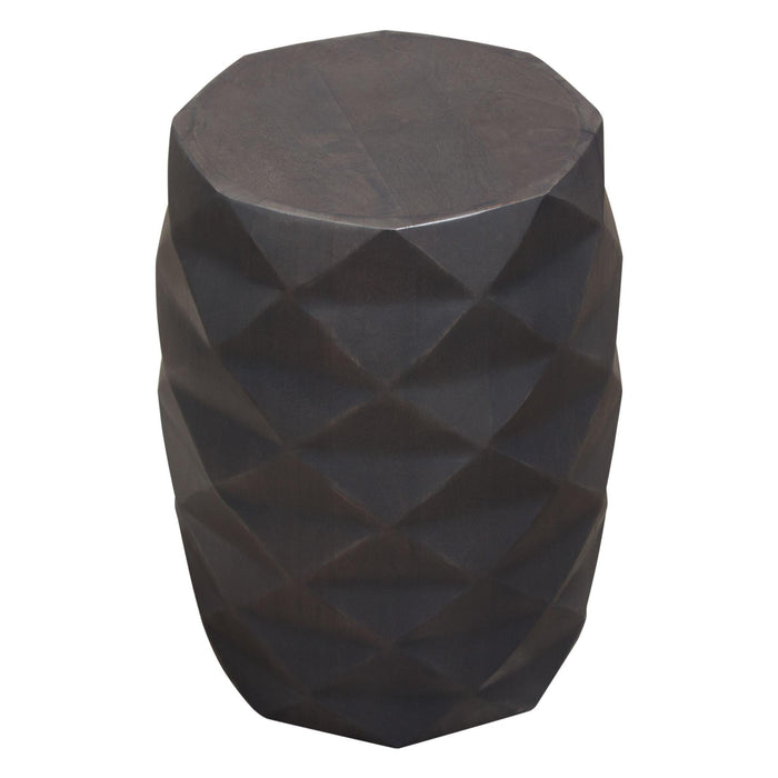 Fig Solid Mango Wood Accent Table in Grey Finish w/ Geometric Motif by Diamond Sofa