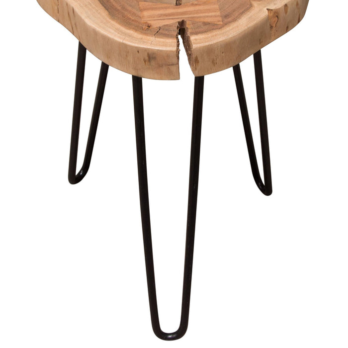 Joss Natural Acacia One of a Kind Live Edge Accent Table w/ Black Hairpin Legs by Diamond Sofa