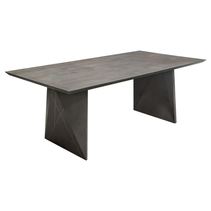 Motion Solid Mango Wood Dining Table in Smoke Grey Finish w/ Silver Metal Inlay by Diamond Sofa