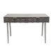 Petra Solid Mango Wood 2-Drawer Writing Desk in Smoke Grey Finish w/ Nickel Legs by Diamond Sofa image