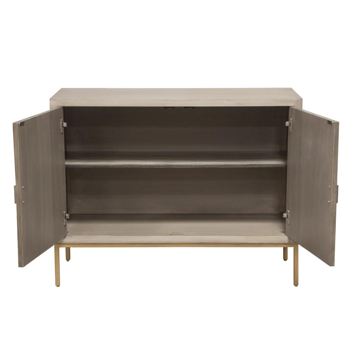 Prisma 2-Door Accent Cabinet w/ Dyed Bone Inlay Sunburst w/ Brass Legs by Diamond Sofa