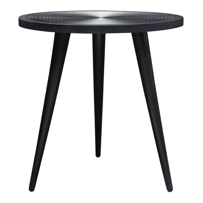 Vortex Round End Table in Solid Mango Wood Top in Black Finish & Iron Legs by Diamond Sofa