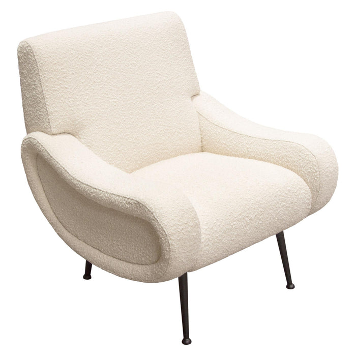 Cameron Accent Chair in Bone Boucle Textured Fabric w/ Black Leg by Diamond Sofa