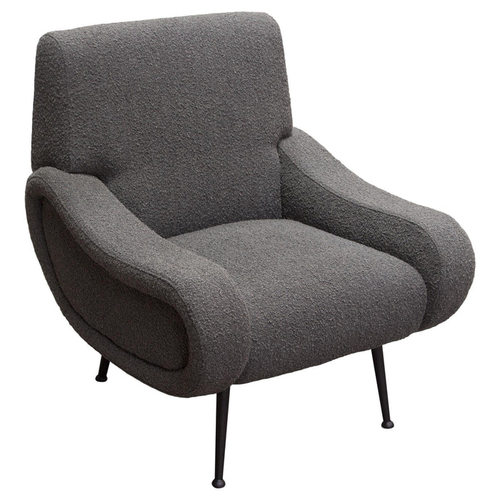 Cameron Accent Chair in Chair Boucle Textured Fabric w/ Black Leg by Diamond Sofa