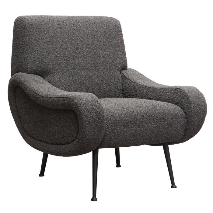 Cameron Accent Chair in Chair Boucle Textured Fabric w/ Black Leg by Diamond Sofa