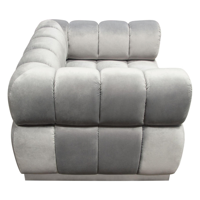 Image Low Profile Chair in Platinum Grey Velvet w/ Brushed Silver Base by Diamond Sofa