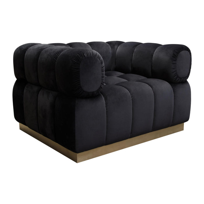 Image Low Profile Chair in Black Velvet w/ Brushed Gold Base by Diamond Sofa