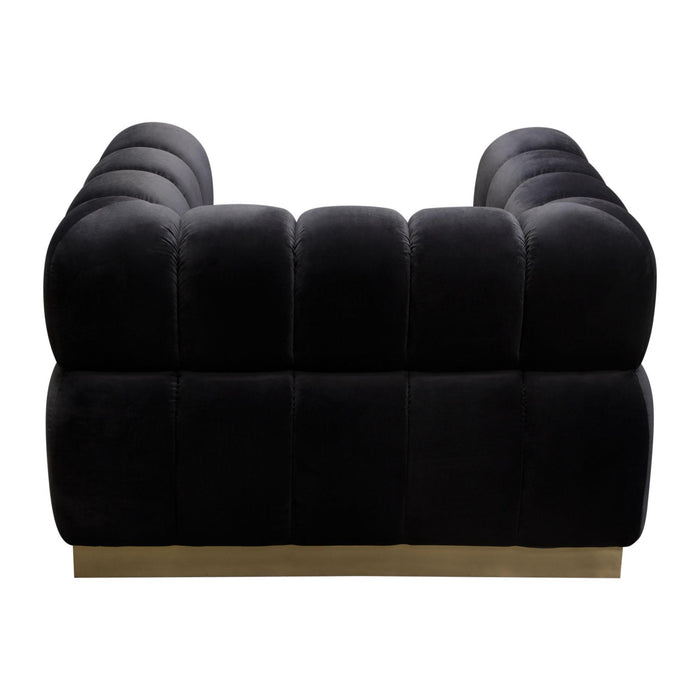 Image Low Profile Chair in Black Velvet w/ Brushed Gold Base by Diamond Sofa