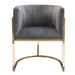 Pandora Dining Chair in Grey Velvet with Polished Gold Frame by Diamond Sofa image