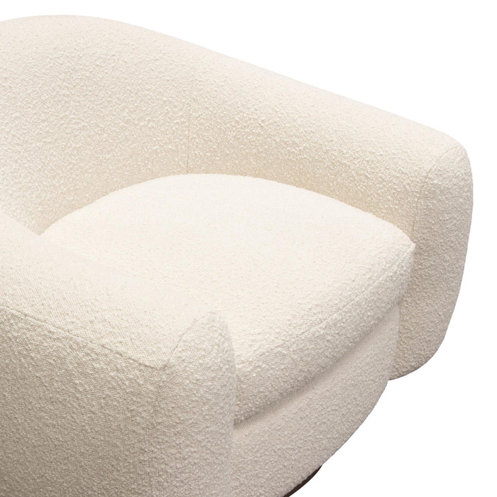 Pascal Swivel Chair in Bone Boucle Textured Fabric w/ Contoured Arms & Back by Diamond Sofa